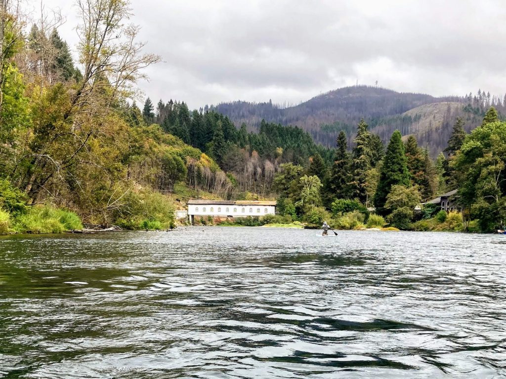 Goodpasture Covered Bridge at McKenzie River Leaburg Dam