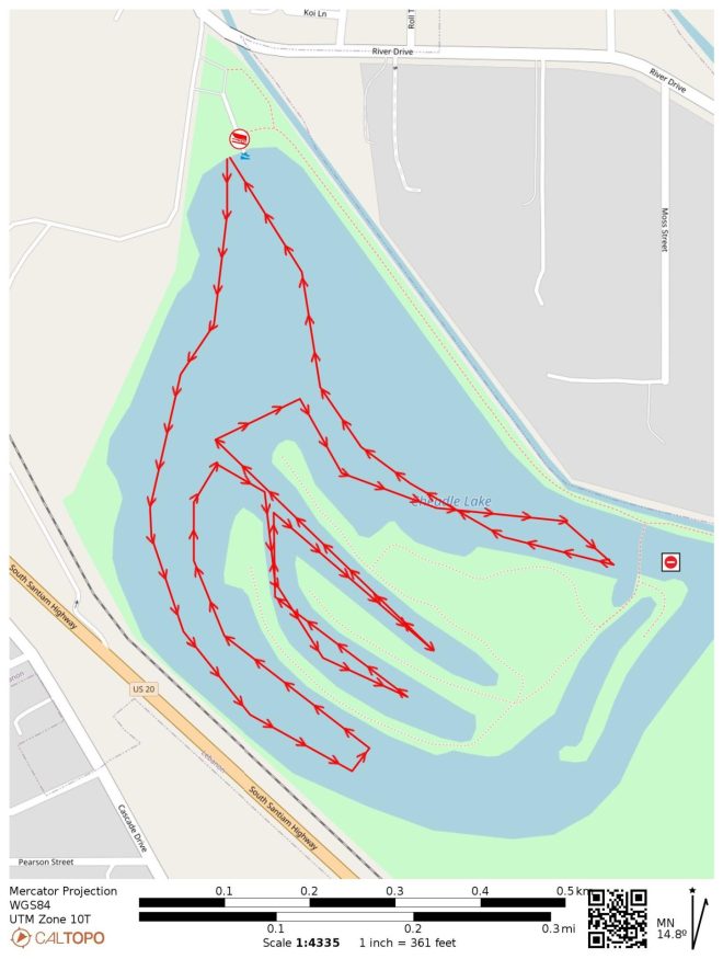 Cheadle Lake paddle route