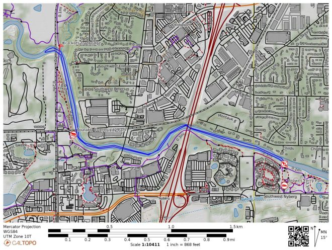 Browns Ferry Park Tualatin River paddle map