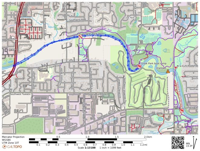 cook park tualatin river paddle map