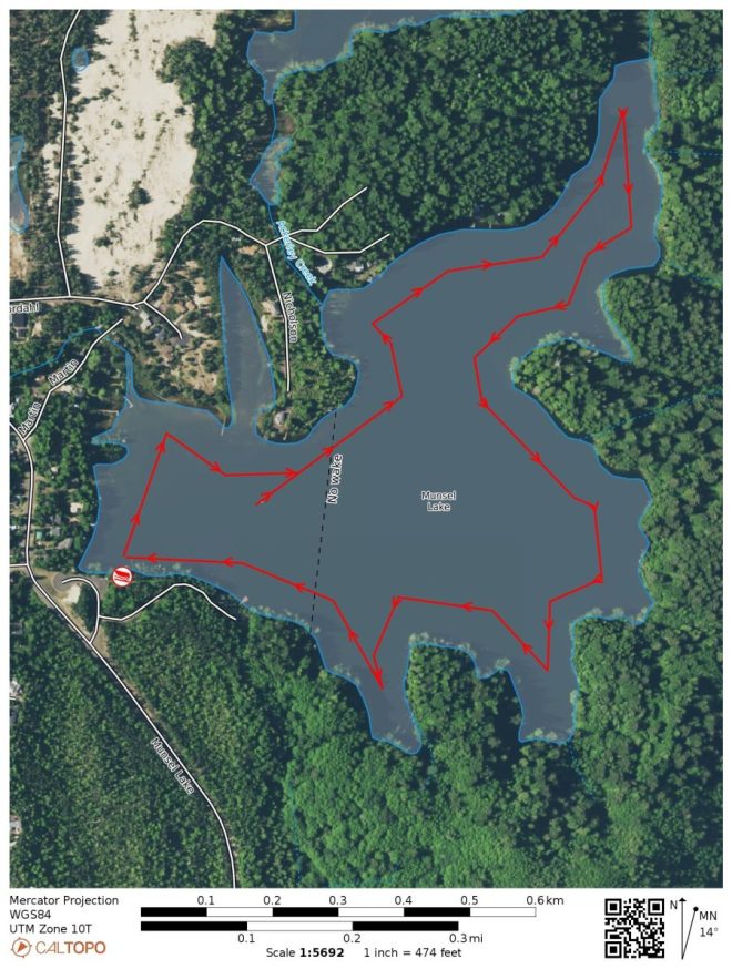 Munsel Lake paddle route
