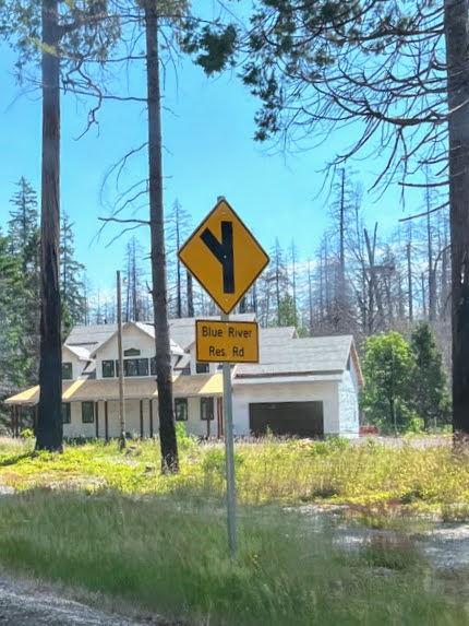 blue river reservoir sign